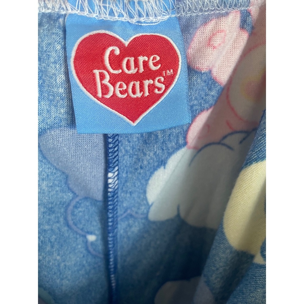 Care Bears Velour Pajama Pants Pockets Womens Size L Blue Clouds Moon Stars Cozy - Picture 4 of 9